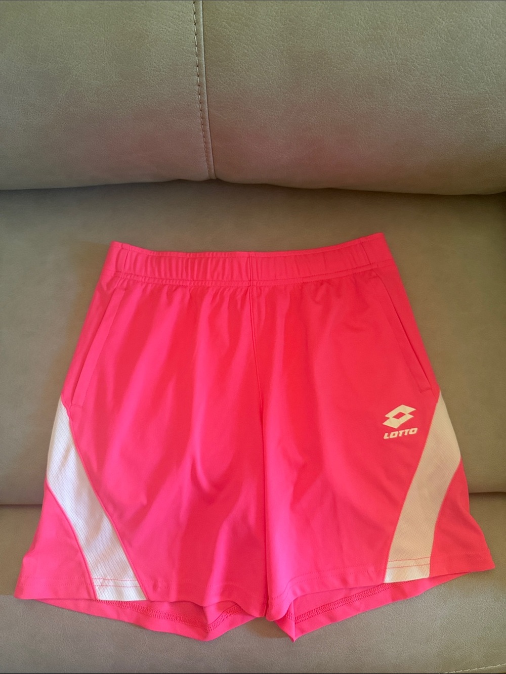Lotto Boys' Bright Pink Athletic Shorts with White Accents